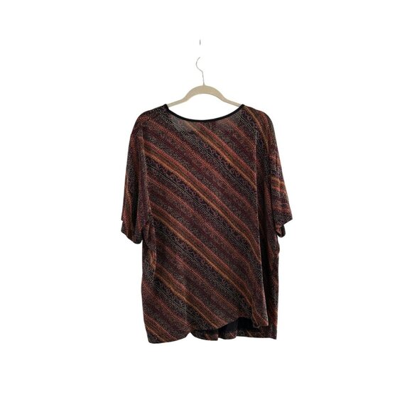 Kathie Lee Woman Multi-Color Top Blouse Striped Pattern Size 3X 22/24 - Picture 2 of 8